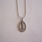 St Sebastian Medal on a 24" Bar and Ball Stainless Steel Necklace  Athletes Soldiers