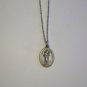 Oxidized Silver St. Christopher Medal on a 24" Stainless Steel Necklace Land Sea Air