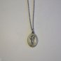 Oxidized Silver St. Christopher Medal on a 24" Stainless Steel Necklace Land Sea Air