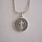 St. Benedict Medal on a 24" 1.5mm Bar and Ball Stainless Steel Necklace STUDENTS