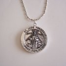 1" St. Jude Thaddeus Medallion on a 24" Bar and Ball Stainless Steel Necklace