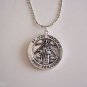 1" St. Jude Thaddeus Medallion on a 24" Bar and Ball Stainless Steel Necklace