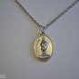 Oxidized Silver Plated St. Florian Medal on a 24" Stainless Steel Necklace Firefighters