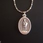 Silver Plated St. Florian Medal Bar Ball 24" Stainless Steel Necklace Firefighters