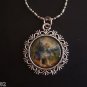 Beautiful Saint Michael Medallion on a 24" Stainless Steel Bar and Ball Necklace