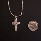 Pope Francis Official Papal Crucifix on a 24" Bar and Ball Stainless Steel Necklace