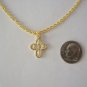 Small Gold Plated 4 way Medal on a 24" Gold Plated Necklace ~ St. Christopher