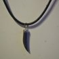 Hand Polished Hematite Horn Tusk on an 18" Leather Necklace