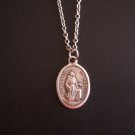 Oxidized Silver St. Francis of Assisi kneeling on a 24" Stainless Steel Necklace