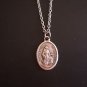 Oxidized Silver St. Francis of Assisi kneeling on a 24" Stainless Steel Necklace