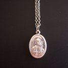 Oxidized Silver St. Peter and St. Paul on a 24" Stainless Steel Necklace