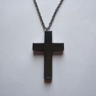 A Beautiful Large Hematite Cross  on a 24" Gunmetal Necklace