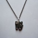 A Beautiful Hematite Elephant with Silver Trim on a 24" Gunmetal Necklace