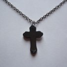 A Hematite Apostles' Cross on a 24" Gunmetal Necklace ~ Represents the Trinity ~
