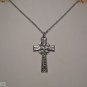 Large Pewter Celtic Cross on a 24"Stainless Steel Necklace FREE WORLDWIDE SHIPPING