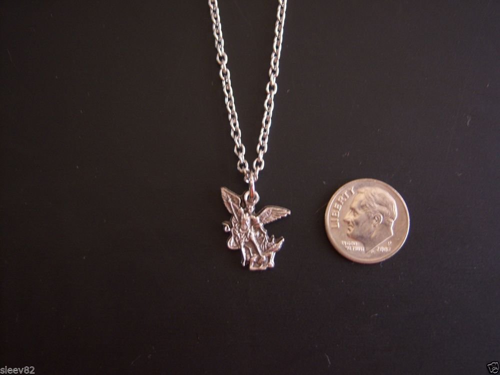 Silver Plated Saint Michael on a 24" Stainless Steel Necklace #3 ~ police officers