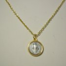 Silver Plated Trimmed with Gold Plated SAINT BENEDICT on a 24" Necklace