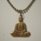 Bronze Buddha on a 24" Antiqued Bronze Ball Chain Necklace ~ Buddhism ~