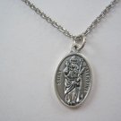 Oxidized Silver St. Valentine Medal on a 24" Stainless Steel Necklace ~ Love ~