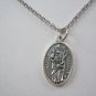 Oxidized Silver St. Valentine Medal on a 24" Stainless Steel Necklace ~ Love ~