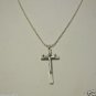 Oxidized Silver Plated JESUS on the CROSS 24" Stainless Steel Ball Chain Necklace