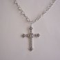 2" Silver Plated Papal Cross on a 24" 6 mm x 8 mm Silver Plated Necklace