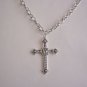 2" Silver Plated Papal Cross on a 24" 6 mm x 8 mm Silver Plated Necklace