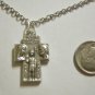 Jesus, Mary & Joseph / St. Christopher Cross on a 24" Stainless Steel Necklace