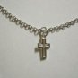 Small Silver Plated Cross on a 24" Stainless Steel Necklace