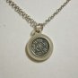 Oxidized Silver Plated Fire Dept. and St. Florian on a 24" Stainless Steel Necklace