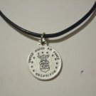 US Air Force  St. Christopher 18" Black Leather Necklace