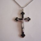 Silver Plated Enamel Cursillo Crucifix on a 24" Stainless Steel Necklace