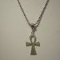 Pewter Egyptian Ankh Cross on a 24" Stainless Steel Necklace