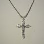 Very Detailed Silver Plated Crucifix on a 24" Stainless Steel Ball Chain Necklace