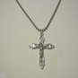 Very Detailed Silver Plated Crucifix on a 24" Stainless Steel Ball Chain Necklace