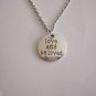 Silver Plated Love and Beloved Medallion on a 24" Stainless Steel Necklace