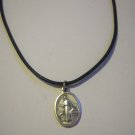 Saint Luke Medal on a 18" Genuine Black Leather Necklace PHYSICANS