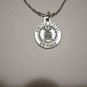 Oxidized Air Force & St. Christopher on a 24" Bar and Ball Stainless Steel Necklace