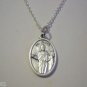 Oxidized Silver Plated St MARK Medal on a 24"Stainless Steel Necklace
