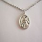 Oxidized Silver Plated Guardian Angel # 2 on a 24" Stainless Steel Necklace