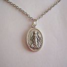 St. Martha and the Assumption of Mary Medal on a 24" Stainless Steel Necklace