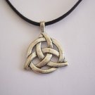 Beautiful Triquetra or Celtic Knot  on a 18" Black Suede Choker or Necklace #2