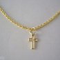 Small Gold Plated Cross on a 24"Gold Plated Necklace