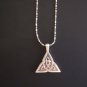 Pewter Celtic Triquetra on a 24" Stainless Steel Bar and Ball Necklace Trinity Knot