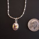 Small St. Michael on a 24" Stainless Steel Bar and Ball Necklace