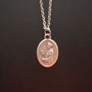 Oxidized Silver St. Dominic Medal on a 24" Stainless Steel Necklace ~