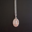 Oxidized Silver Our Lady of the Highway Medal on a 24" Stainless Steel Necklace