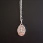Oxidized Silver Our Lady of the Highway Medal on a 24" Stainless Steel Necklace