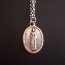 Oxidized Silver Saint Jude Medal on a 24" Stainless Steel Necklace ~ Lost Causes #3