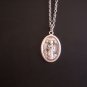 Oxidized Silver Saint Apollonia Medal on a 24" Stainless Steel Necklace ~